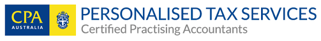 CPA Australia Personalised Tax Services, Certified Practicing Accountants logo.